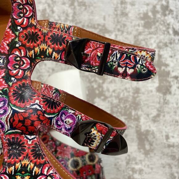 Rebecca Minkoff Rita (Sample) Knee High Gladiator Heeled Sandals in Floral - Picture 9 of 9